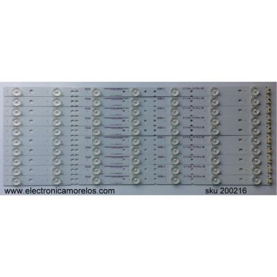 KIT DE LED´S PARA TV (10 PIEZAS) / RCA  3528A / IC-A-KJAB50D354 / PANEL V500HJ1-PE8-12V / MODELO LED50B45BQ W413-LE50B4C-A1003 / LED50B45RQ